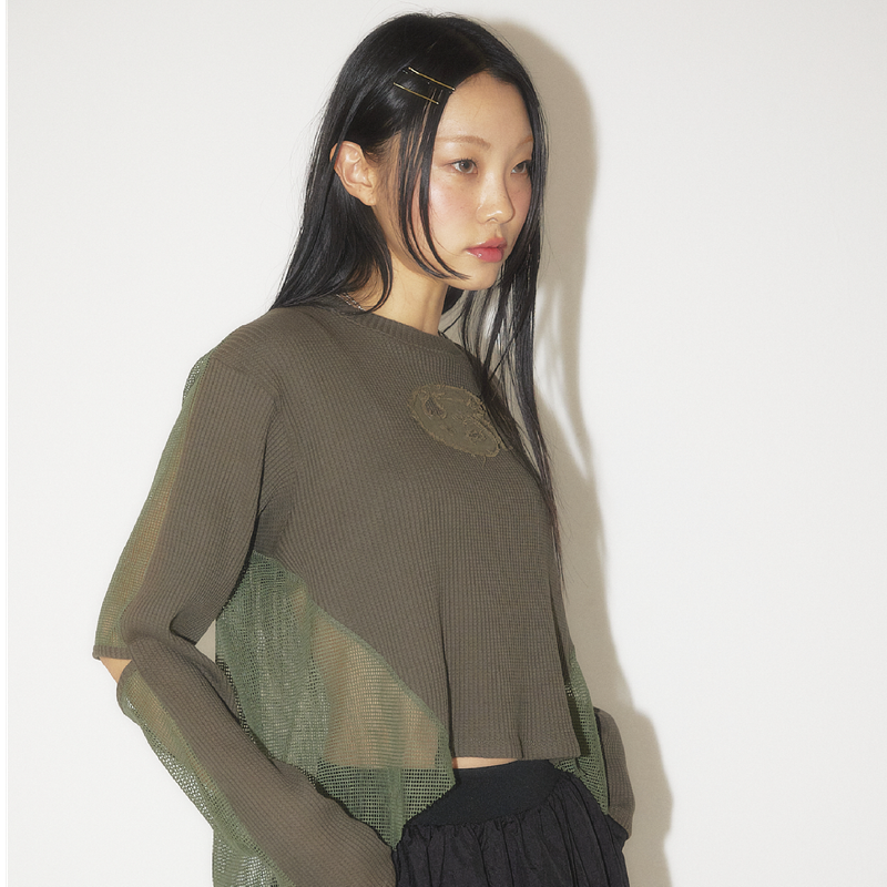 Mesh Waffle long sleeve