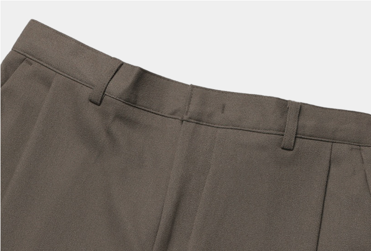 Yogis Deep Round Jaw Back Banding Wool Wide Slacks