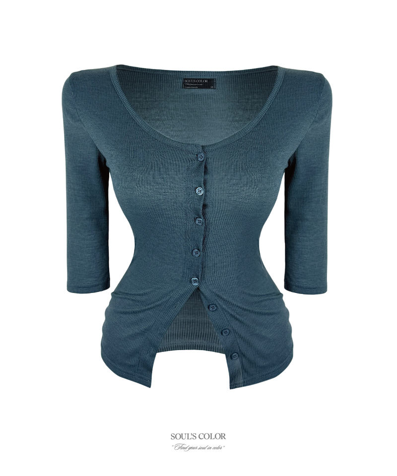 [MADE] Sheer Ribbed V-Neck Cardigan (4color)