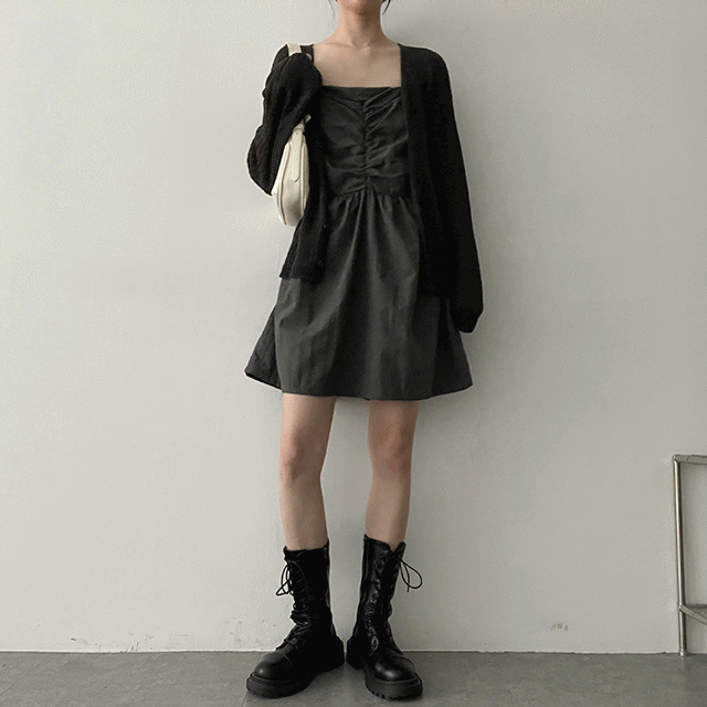 hijjoo（ハイチュー）の「Pleated String Nylon Sleeveless Mini Dress（Dresses）」