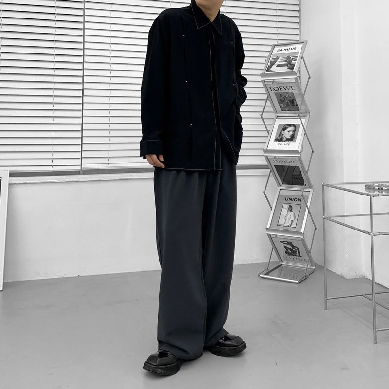 MN Stitch Pleated Shirt (2 colors)