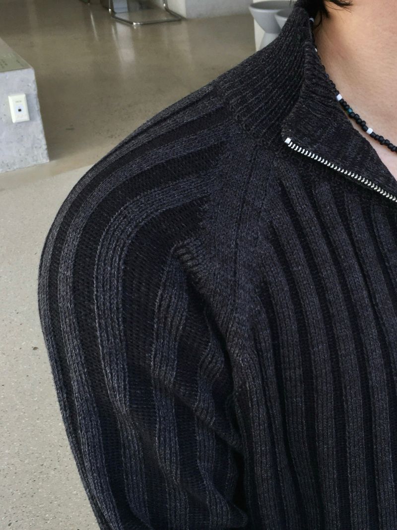 DL Ribbed Knit Zip-Up 3C