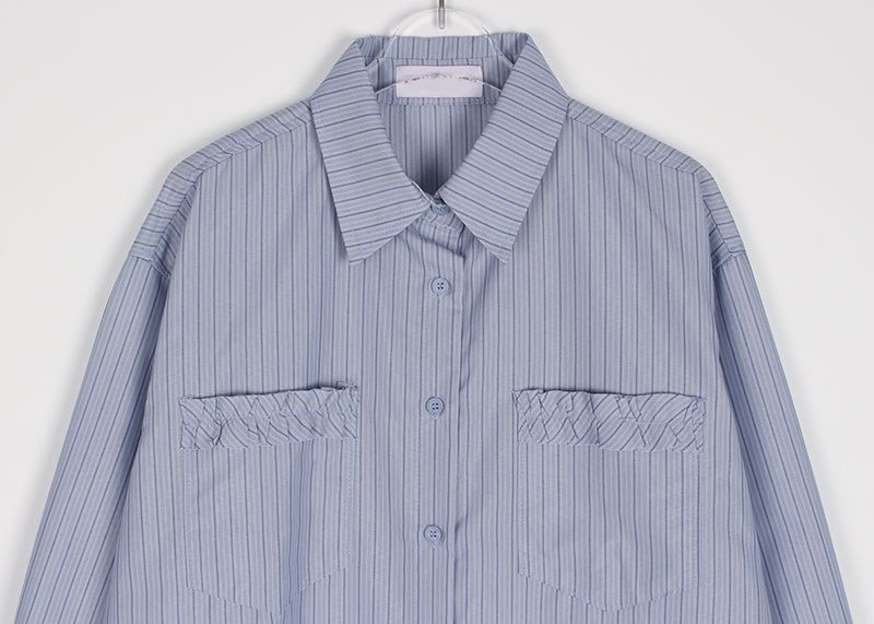 STRIPE FRILL SHIRT