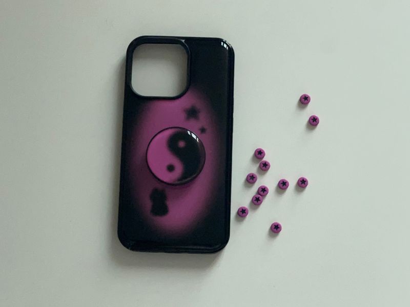 [MADE] cat universe epoxy case + yinyang tail tok SET
