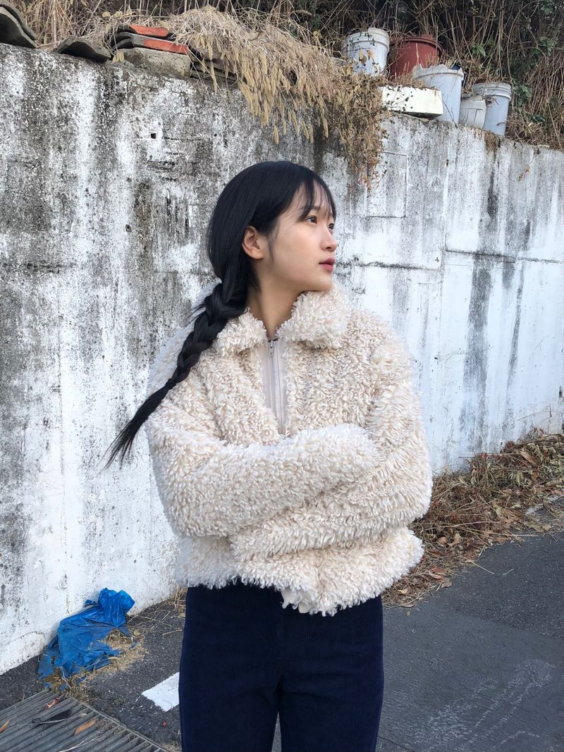 Wild fur collar jacket
