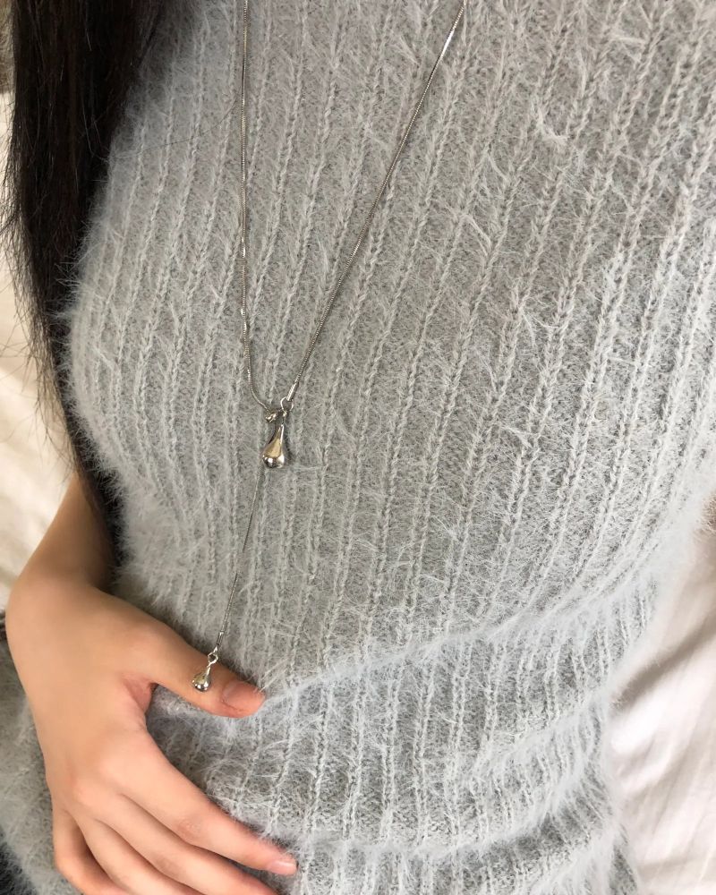 Tier Teardrop Drop Necklace