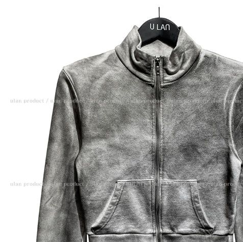 Kent dirty high neck cropped zip-up