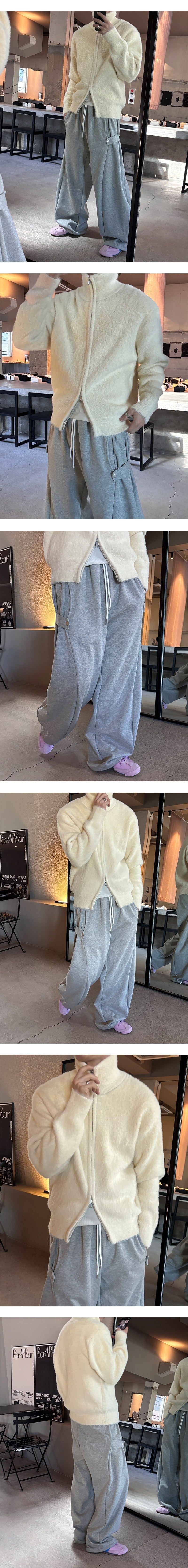 [Unisex] Side strap wide sweat pants(4color)