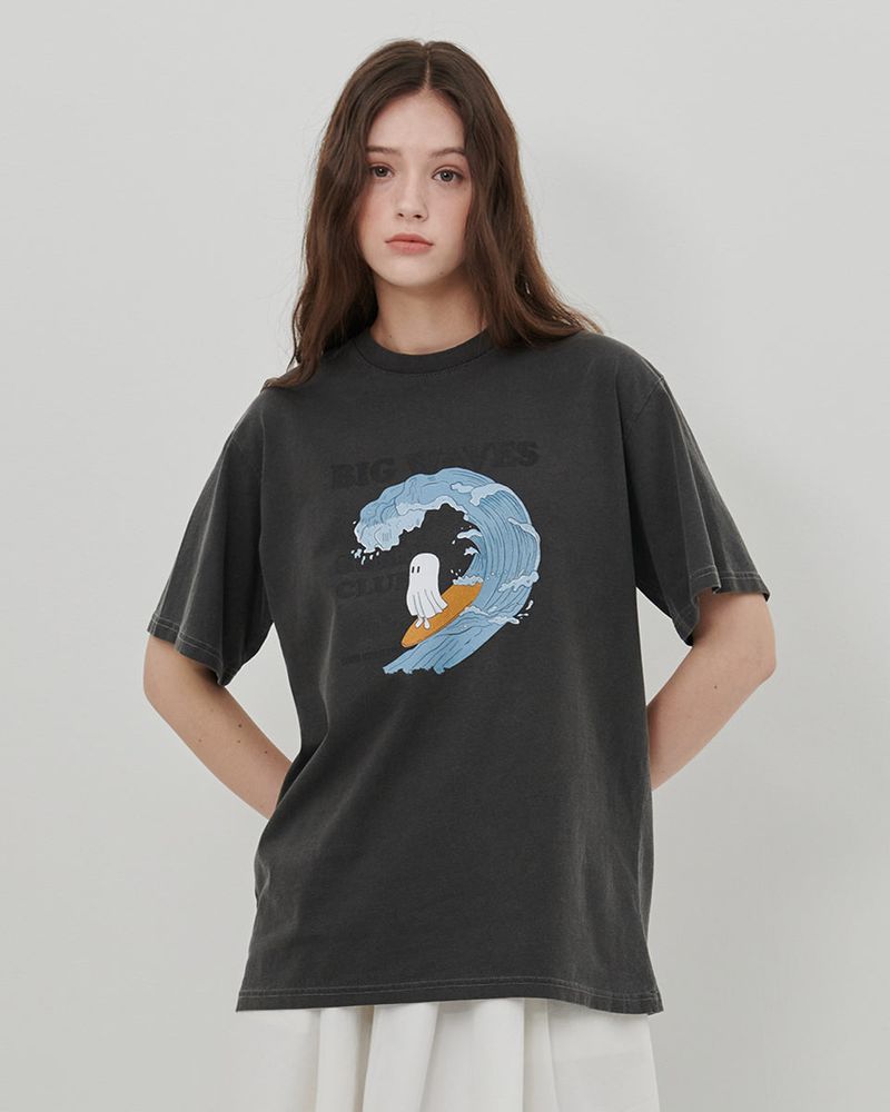 【MADE】SURF GHOST PRINT T-SHIRT [BLACK]