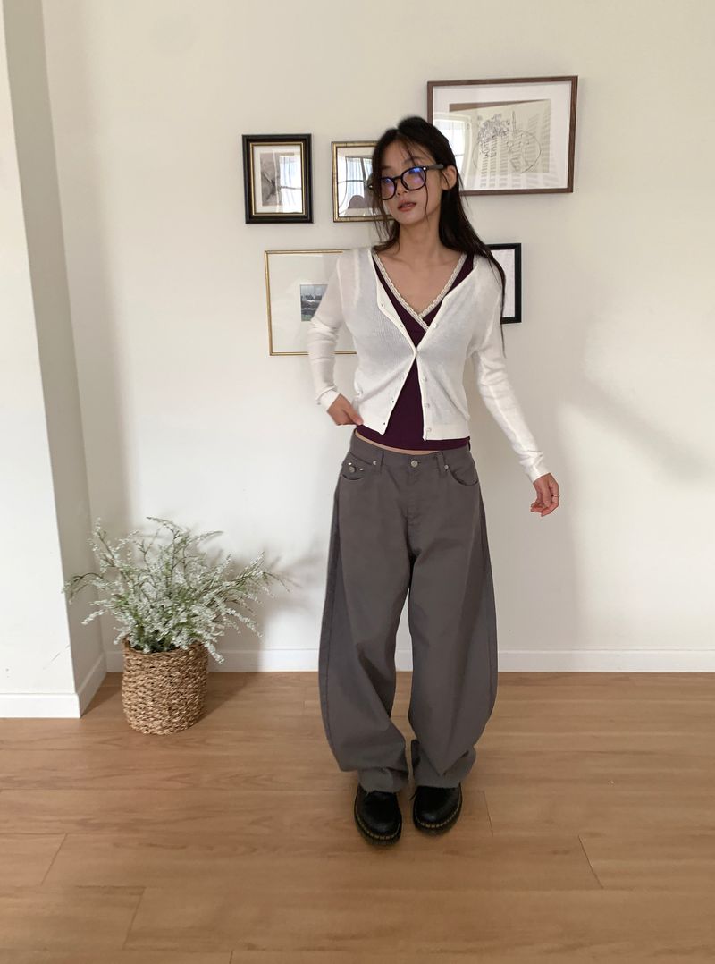 TWILL BACK POCKET STUD PANTS (3C)