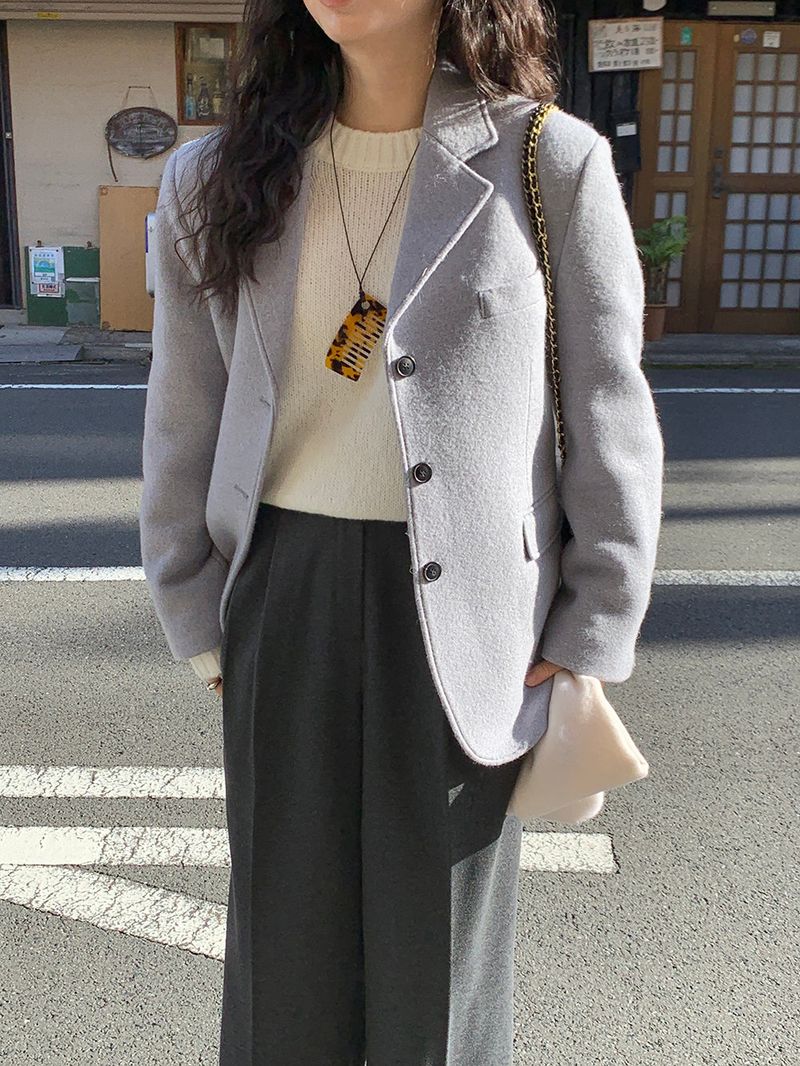[MADE] [Wool Napping] Winter Warm Pintuck Wide Slacks