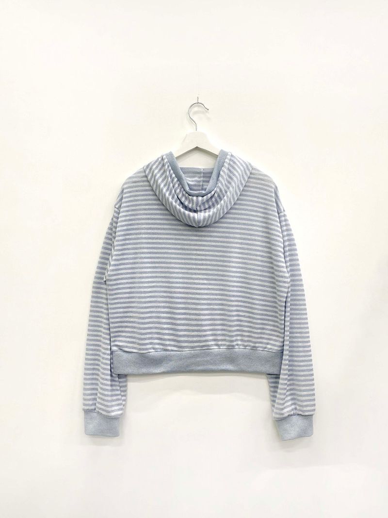 Stripe Summer Boucle Hood Zip-Up (3c)  