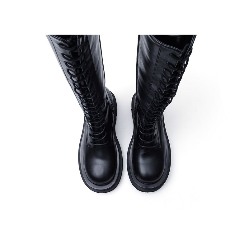 Lace-Up Walker Boots(Black)