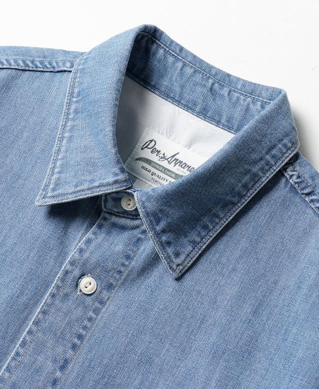 26SS★ Grit Slub Denim Shirt