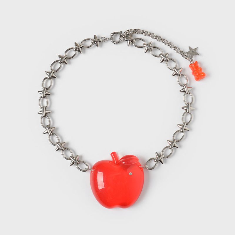FRUIT JELLY CHOKER NECKLACE (RED APPLE)