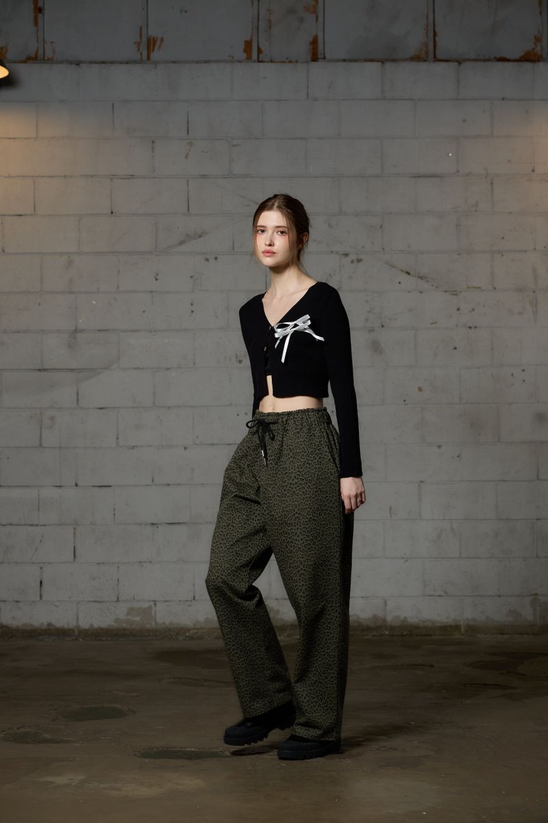 LEOPARD WIDE PANTS / KHAKI