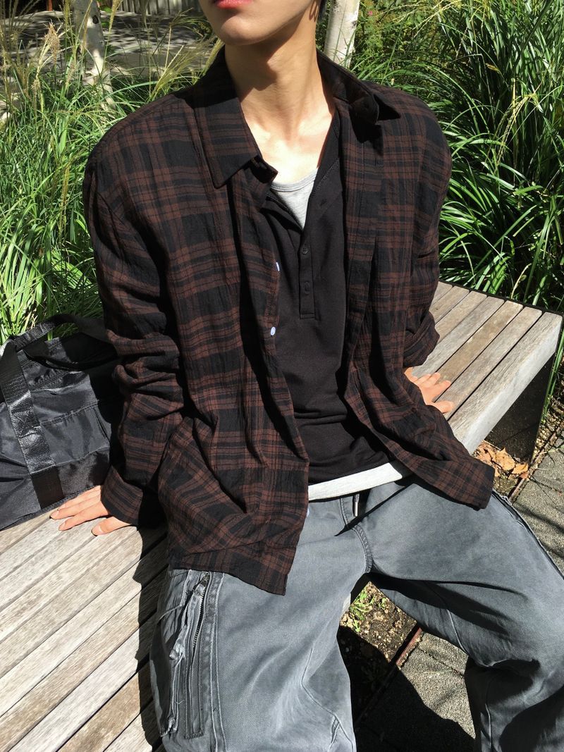 DISCERNMENT(ディサーンメント)の「Moil Grunge Check Shirt 3C(Tops)」