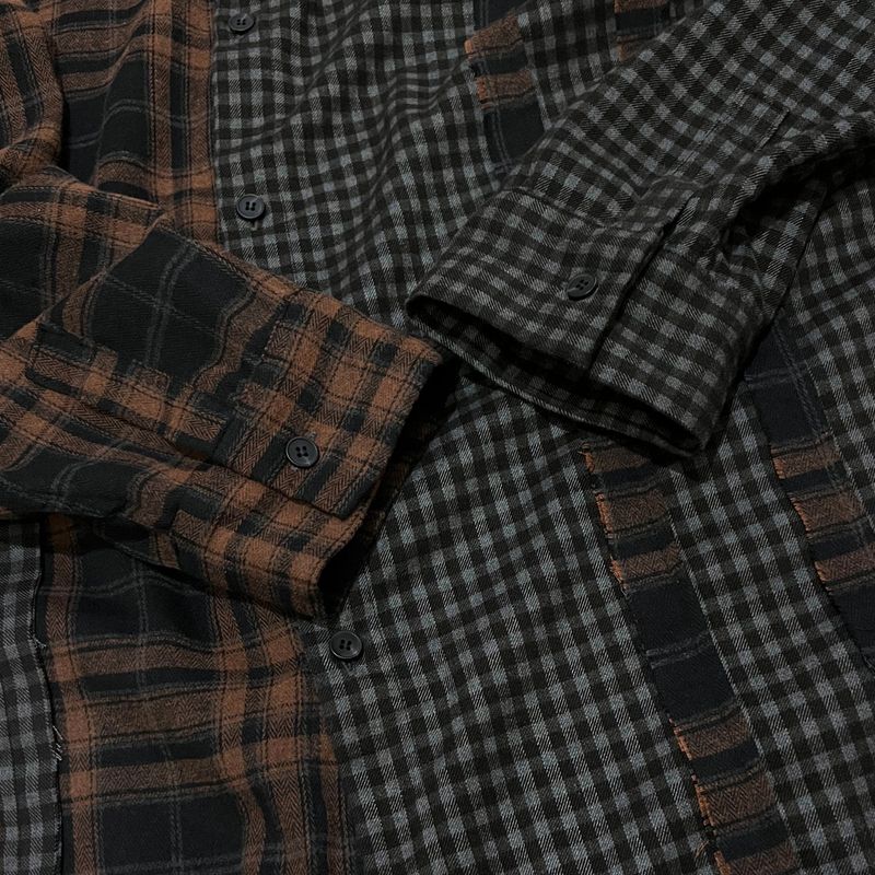 double check deconstructed shirt_brown