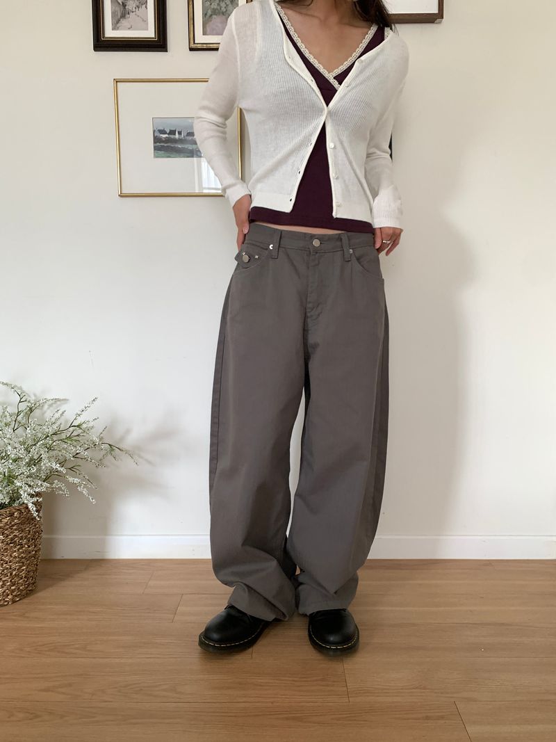 TWILL BACK POCKET STUD PANTS (3C)
