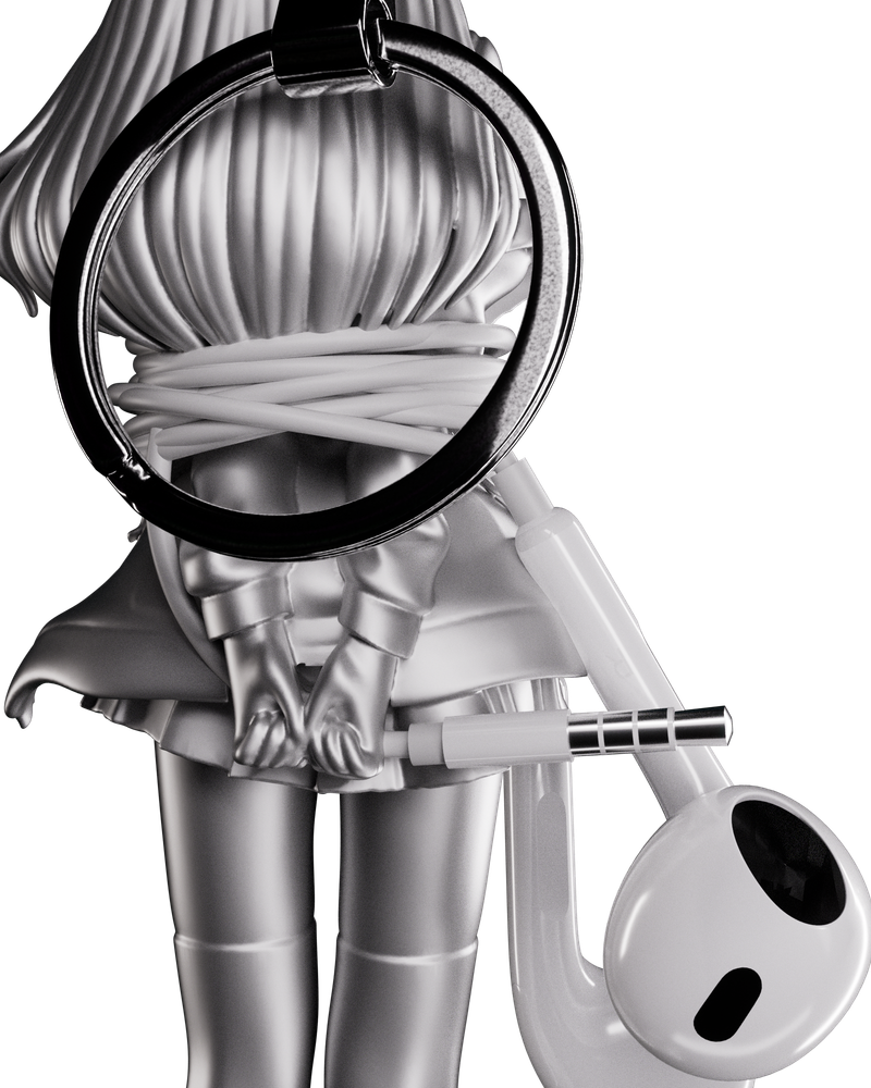 Ruby Keychain - Silver