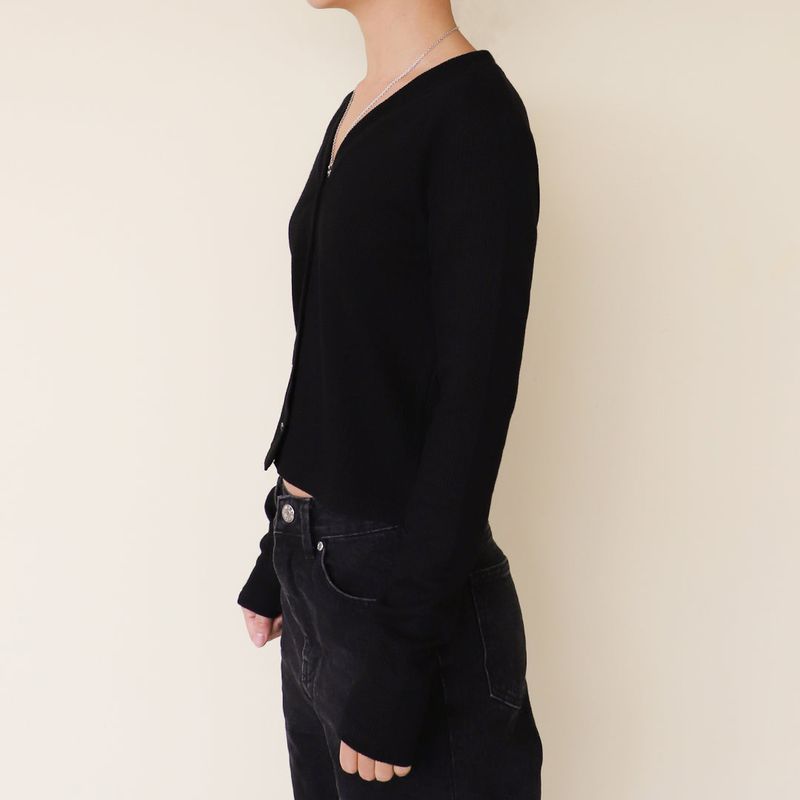 GREEDY CROP CARDIGAN (BLACK)