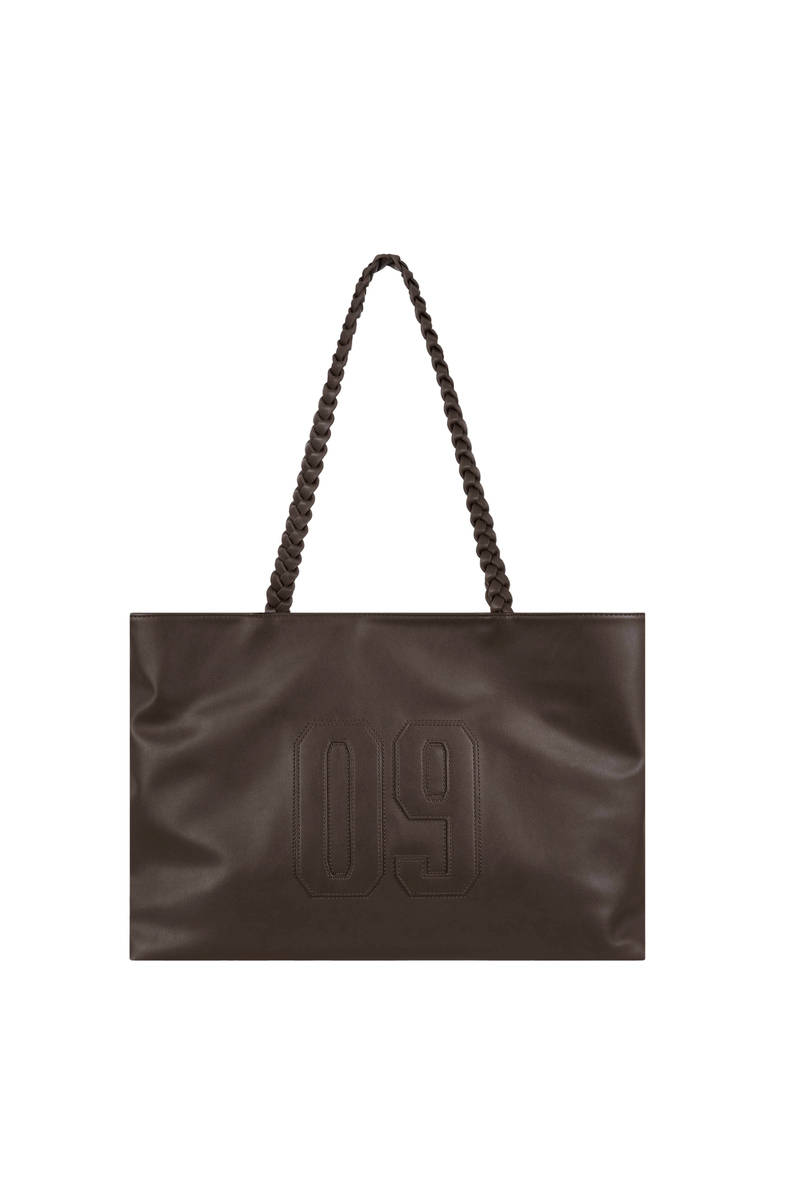 09 Numbering Leather Bag, Dark Brown
