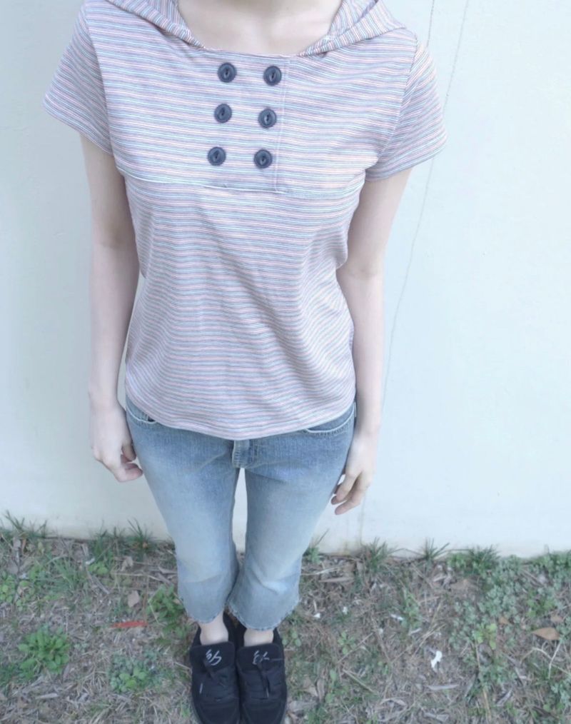 double tencel hood tee