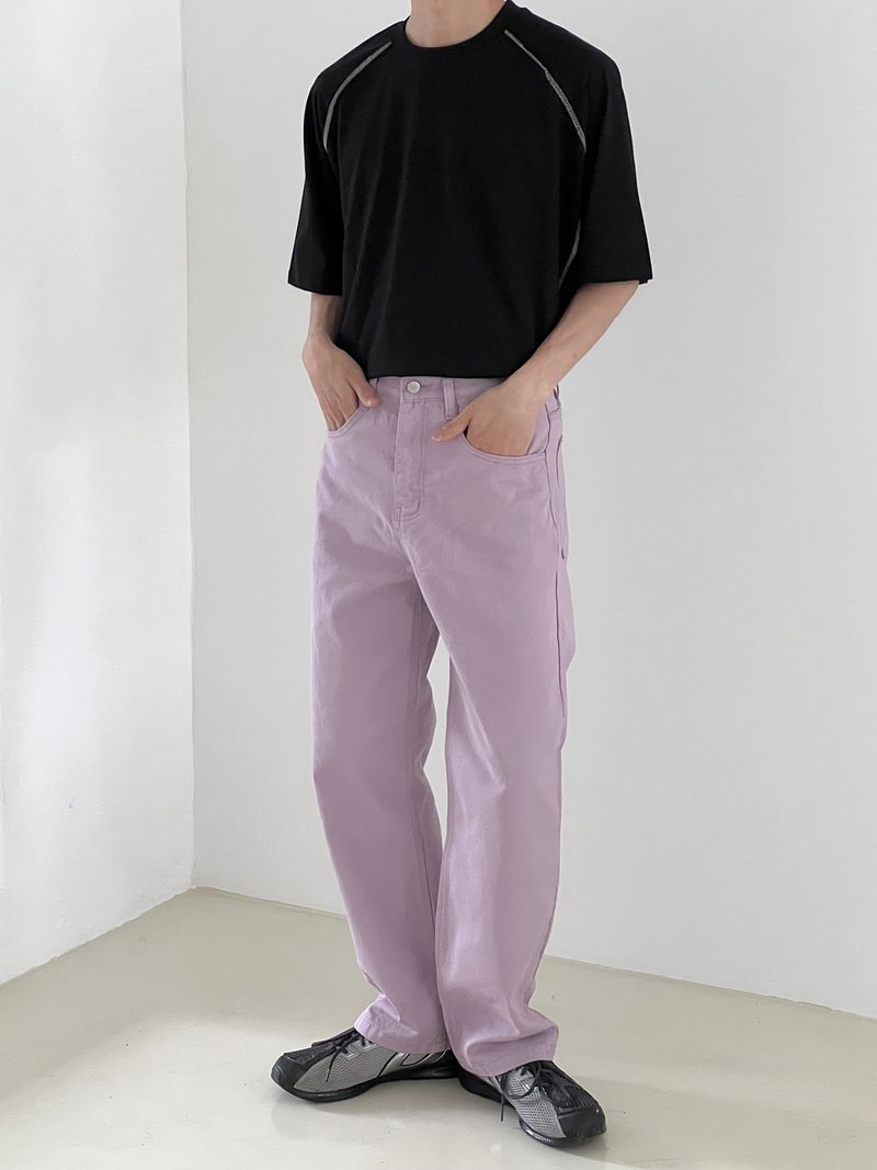 Turbid pink cotton pants