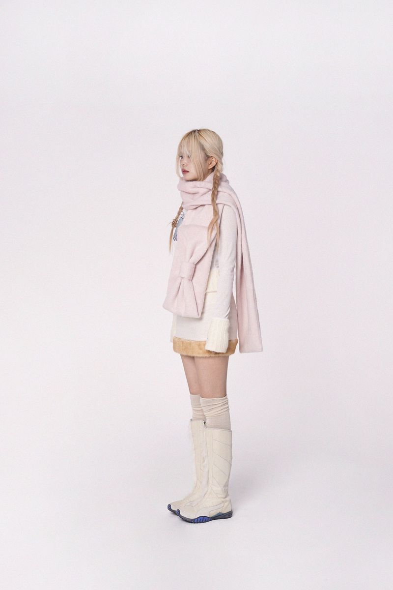 Ribbon Muffler_Fairy pink