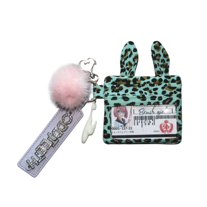 ODDiTEETH(オディティース)の「Brush Girl Leopard Wallet (MINT BUNNY)(Smartphone Accessories)」