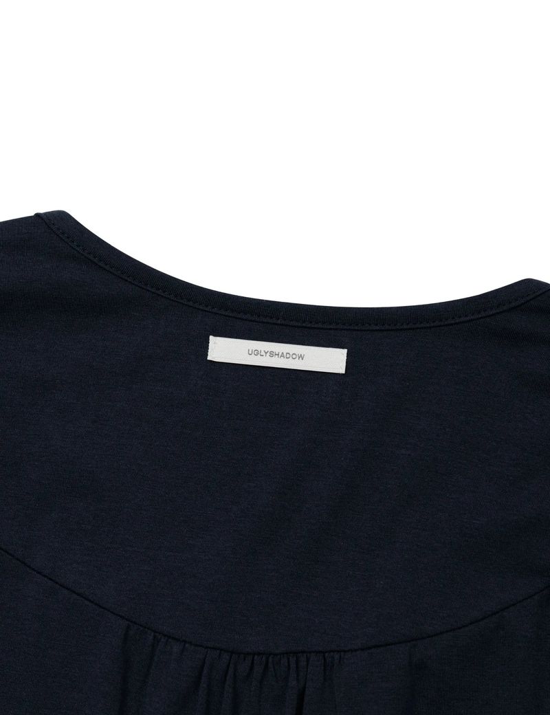 RUFFLE TIE TOP(NAVY)