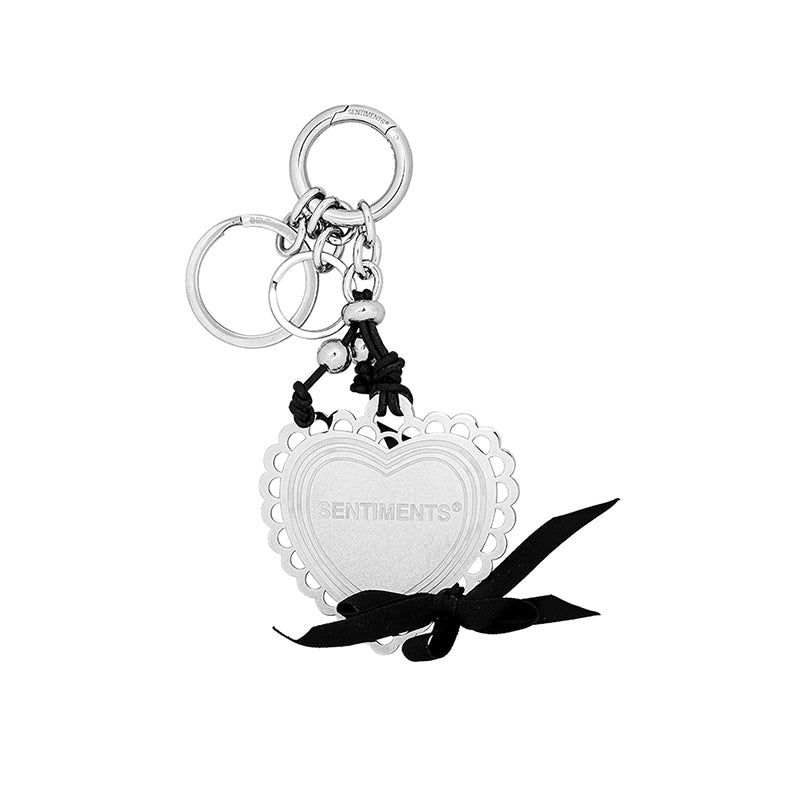 SENTIMENTS（サンティマン）の「NO.525 [SILVER] HEART RIBBON LACE KEY RING（Toys/Key Holders）」