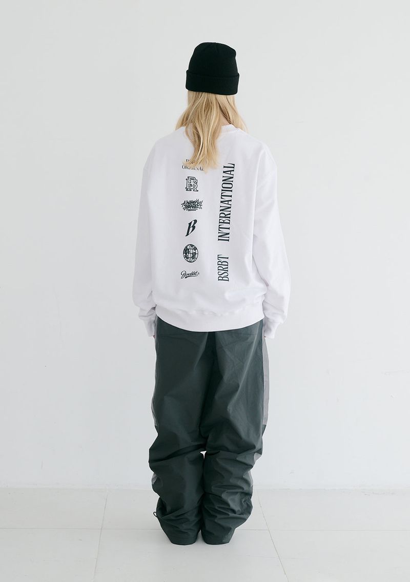 BSR2223FWPO073 MULTI LOGO CREWNECK WHITE