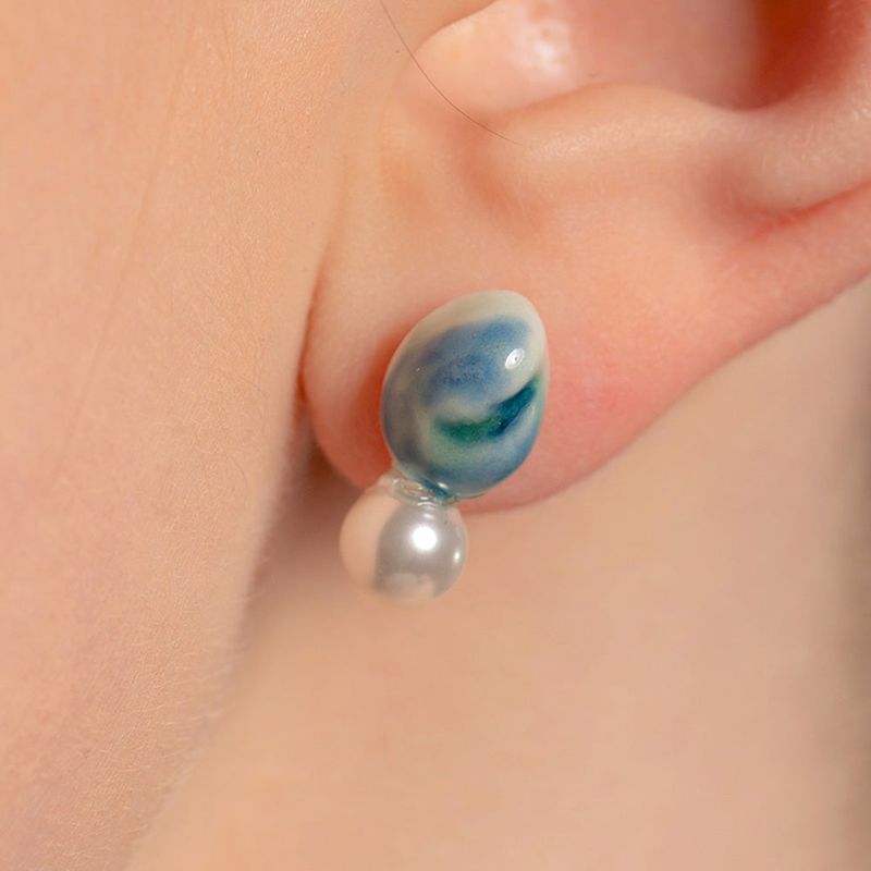 セラミックデイリーパールドロップピアス