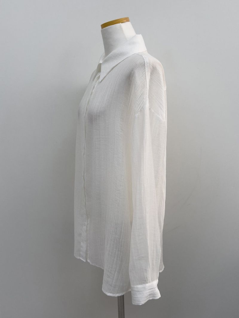 Wrinkle See-through Oversized Shirt
