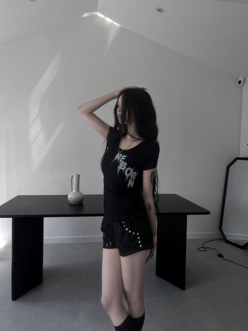 spray print short sleeves (3color)