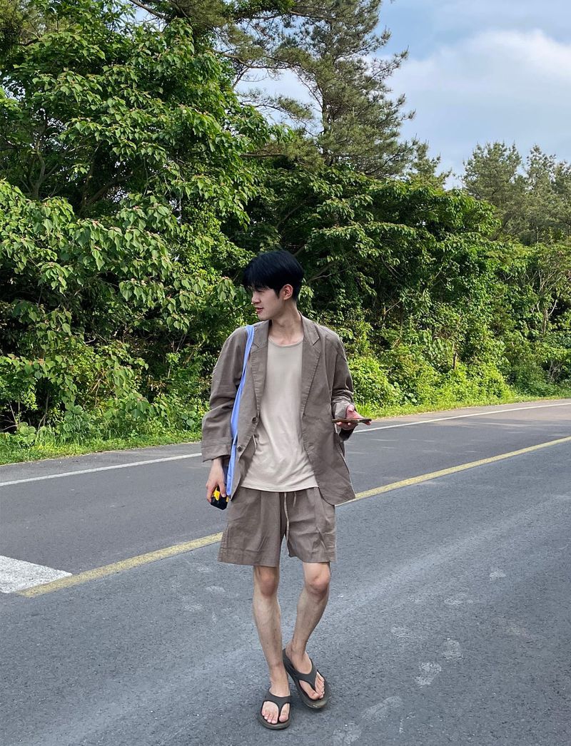 Basic Linen set up blazer jk