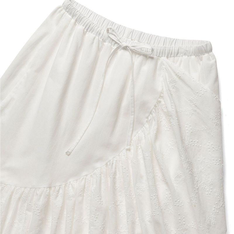 Ruffle long skirt_ivory