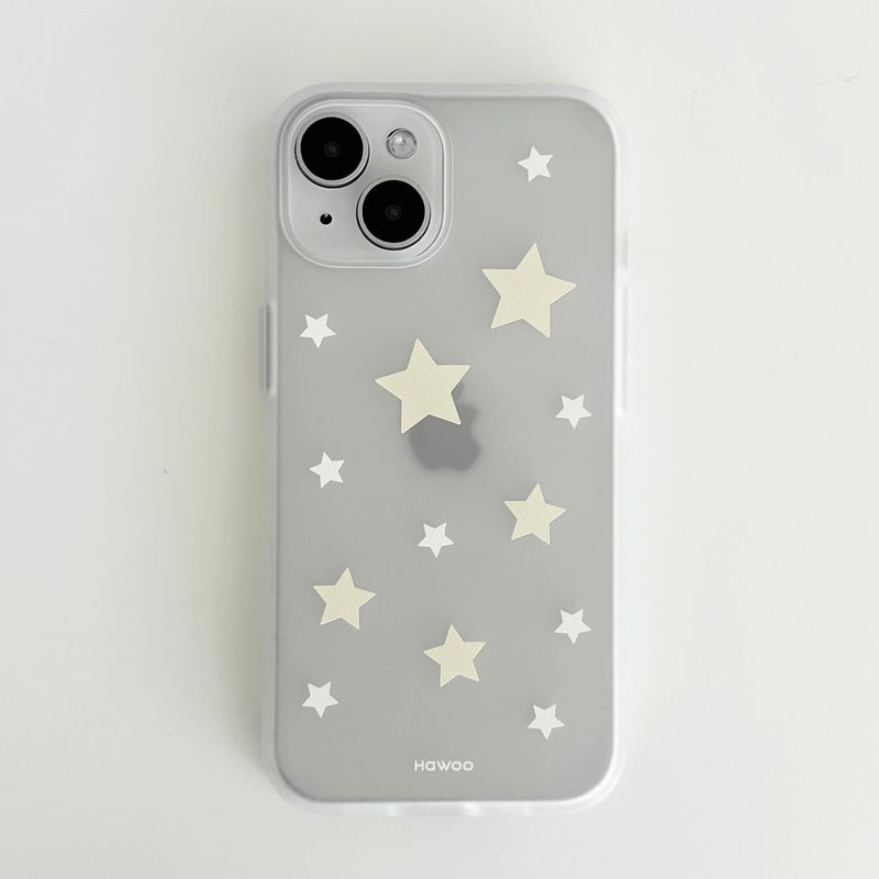 pastel star half clear jelly case (yellow)