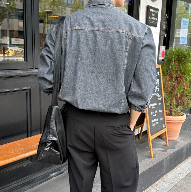 LMN Labo Semi-Over Button Denim Shirt (3 colors)