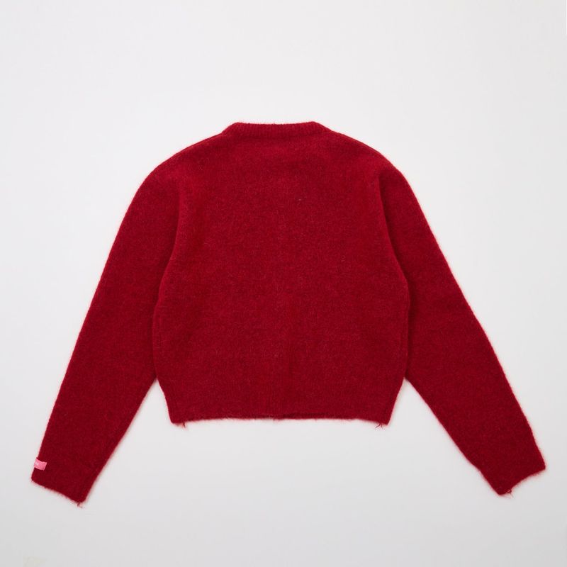 CLASSIC BUTTON CARDIGAN RED