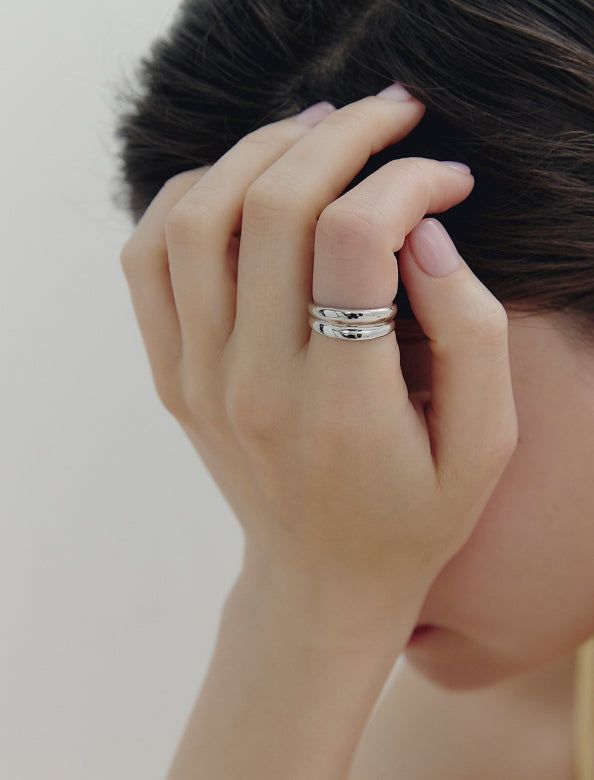 hyeres lor（イエール・ロール）の「26SS★ [Premium Plating] H Edition AB(W) Core Wave Ring（Accessories）」