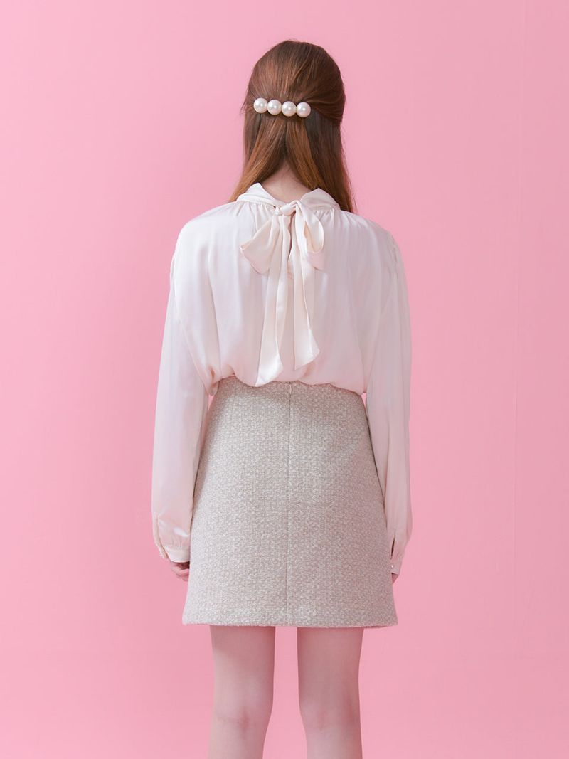 BACK TIE BLOUSE_CREAM