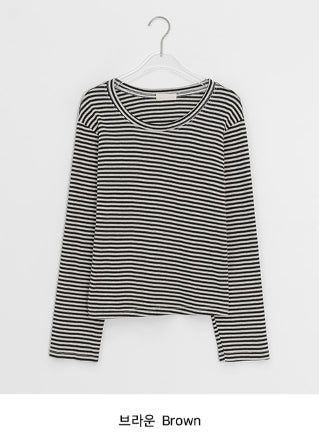 キンバーボーダーラウンド長袖Tシャツ