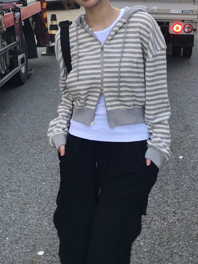 Camila stripe zip up