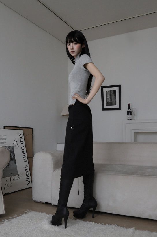 Hats Line Midi Skirt