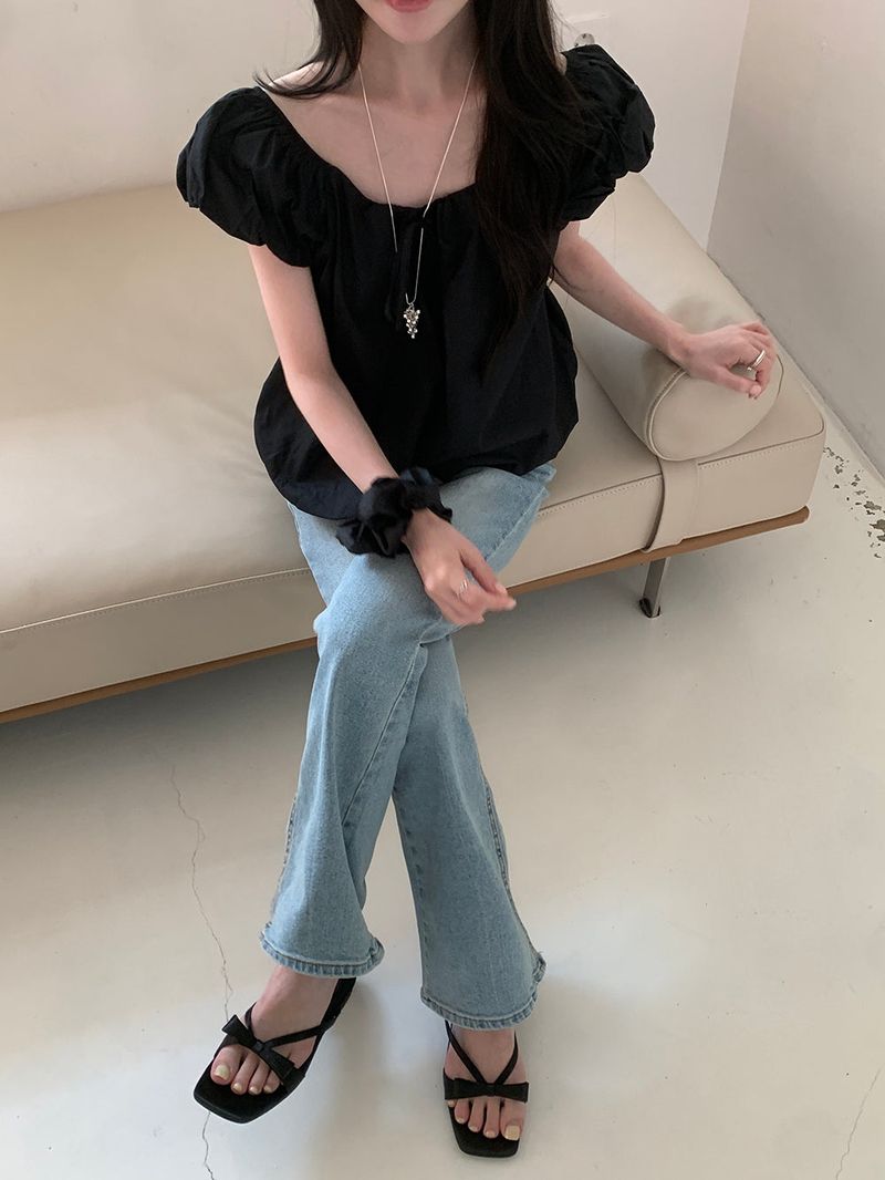 [MADE] Weare Ribbon Puff Blouse