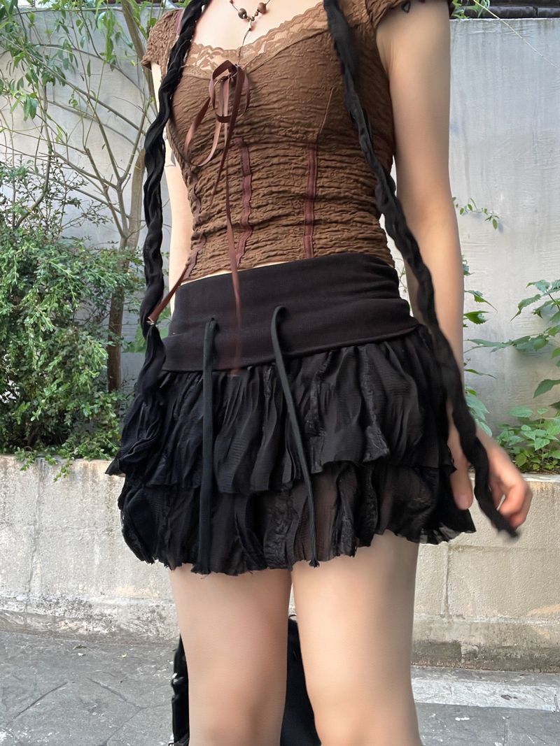 Kuro Wave Kangkang Skirt