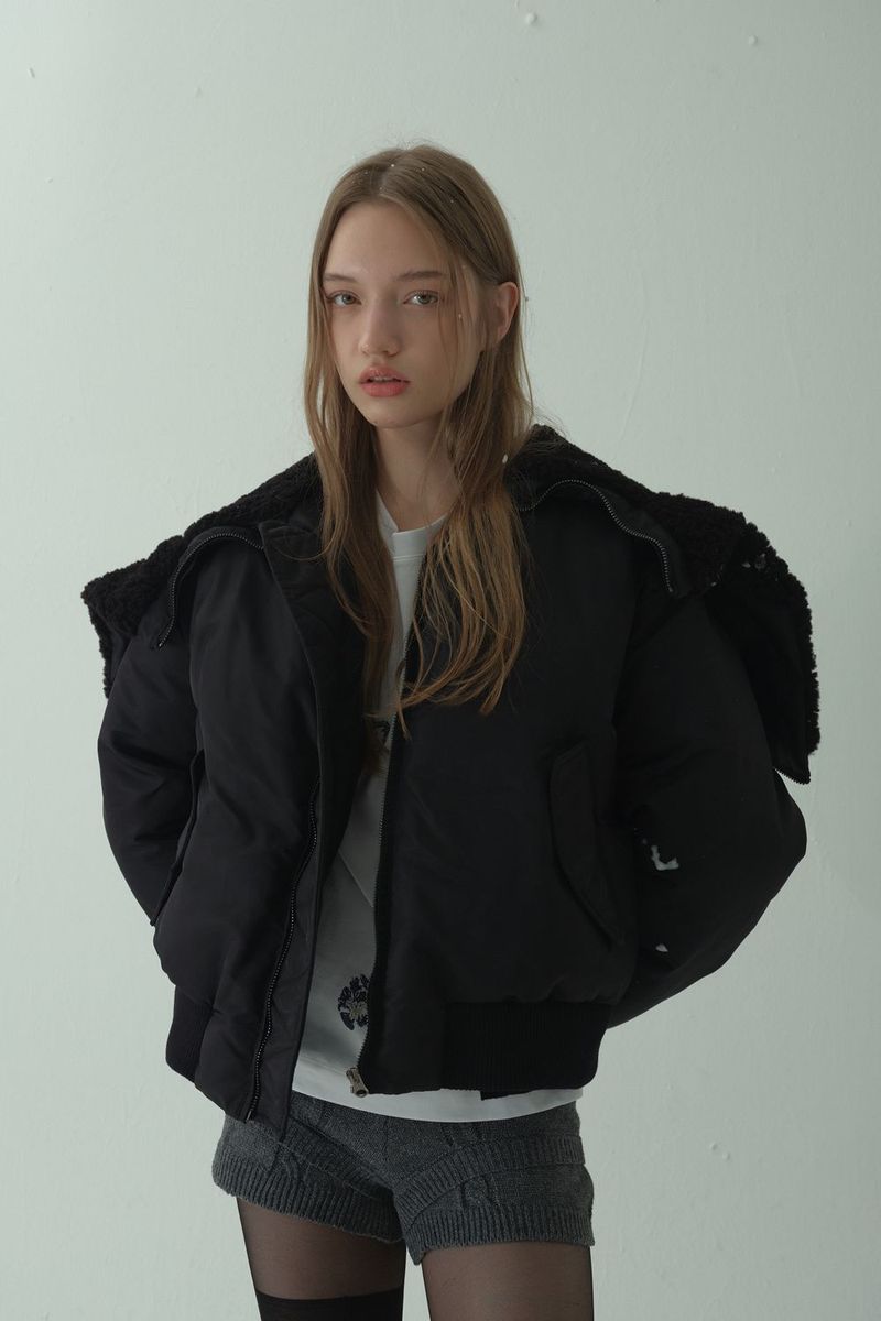 HOODED FLIGHT JUMPER_BLACK