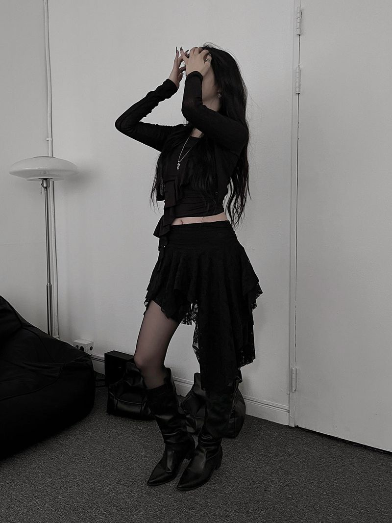 rose uncut skirt (2color)